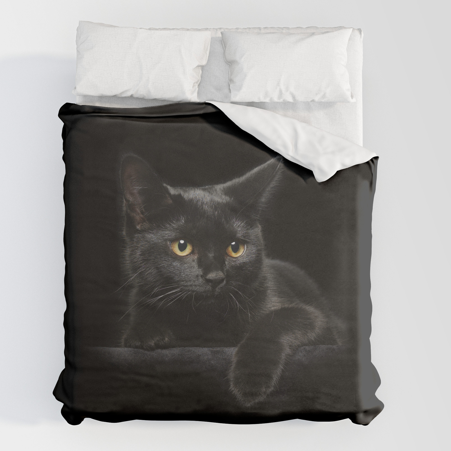 Black Cat Duvet Cover By, Black Cat Duvet Cover