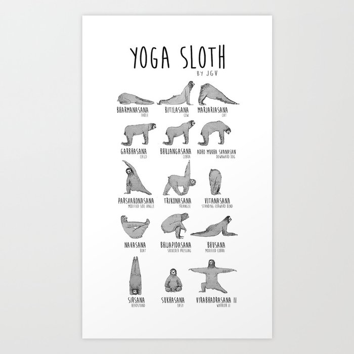 Yoga Sloth Art Print