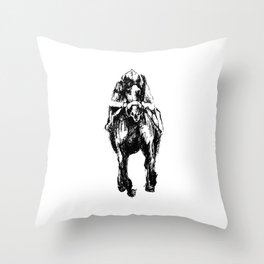 Racehorse Sketch Throw Pillow