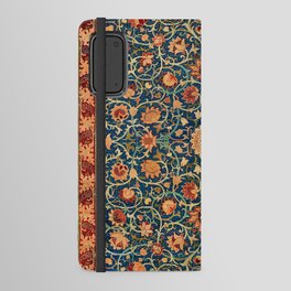 William Morris Holland Park Floral Red Sunflower textile 19th century print pattern for duvets, comforters, curtains, pillows and home and wall decor Android Wallet Case