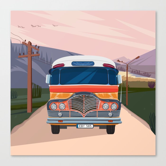 Retro Bus Canvas Print