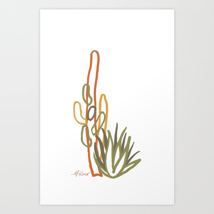 Beach Cactus Art Print