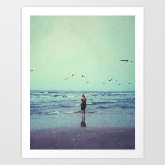 Woman on the Beach Art Print