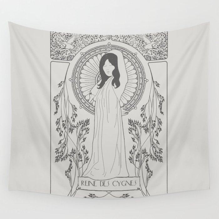 Reine des Cygnes (Grey) Wall Tapestry