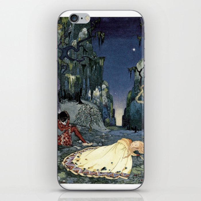 Copy of Old French Fairytales Adorable Girl, Cat and Fawn Deer Virginia Frances Sterrett Reproduction iPhone Skin