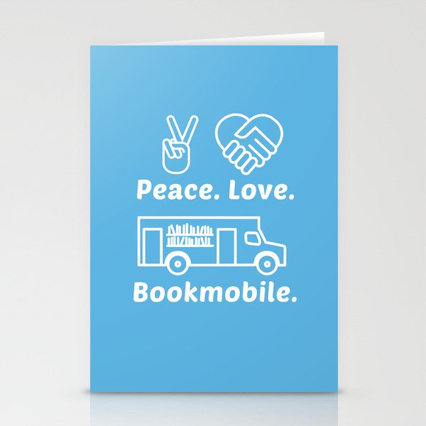 Peace Love Bookmoble Stationery Cards