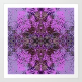 Fansa - Abstract Decorative Pink Purple Boho Chic Tie-Dye Style Art Pattern Art Print