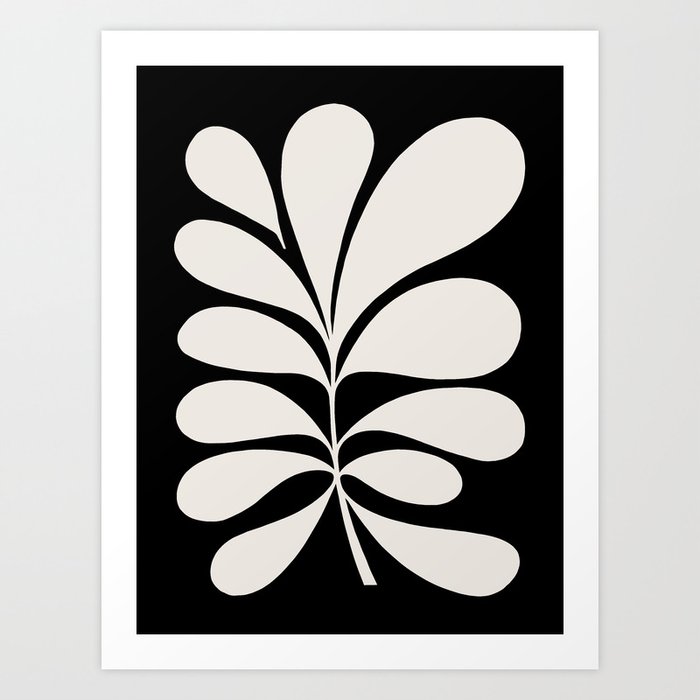 Maxi Botanical Beige on Black - Set 1.2 Art Print