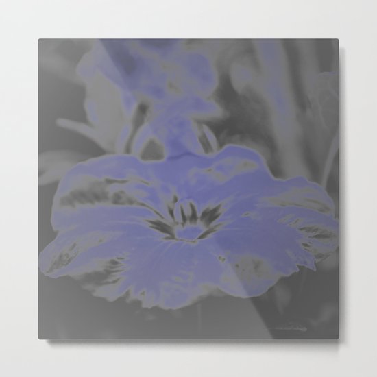 Bloom in Neon Blue Metal Print