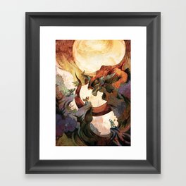Dragon Fight Framed Art Print
