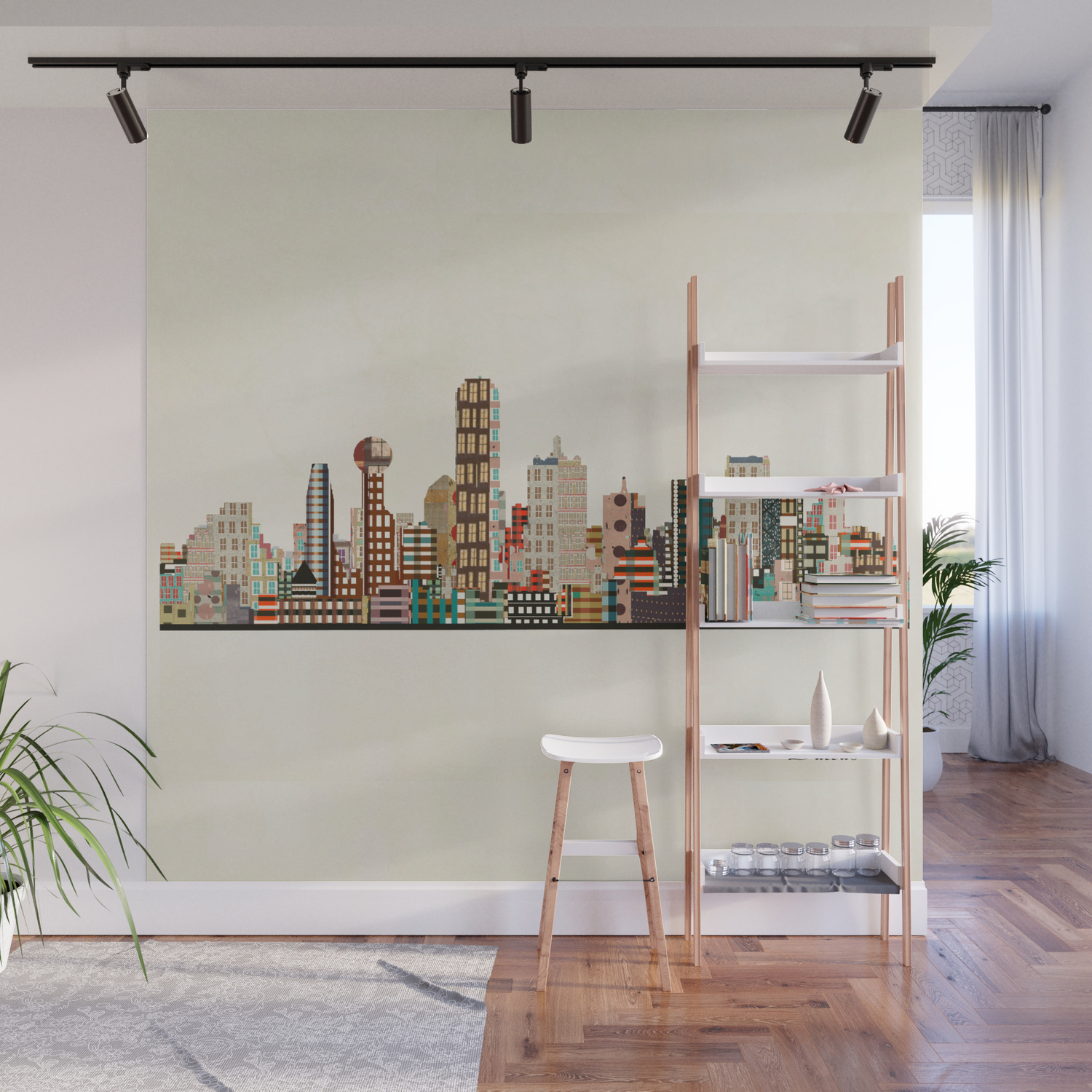 Dallas Skyline Wall Mural By Bribuckley Society6