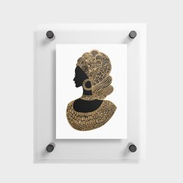 Tribal  Black Golden Lady Floating Acrylic Print