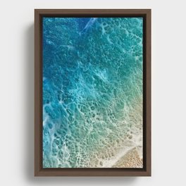 Green and blue ocean Framed Canvas