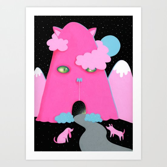 Cat Mountain Art Print