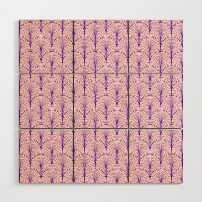 Pink Purple Art Deco Arch Pattern Wood Wall Art