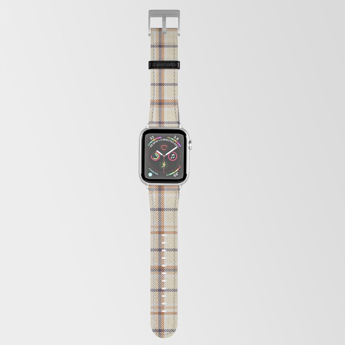Brown Cream Plaid Tartan Textured Pattern Apple Watch Band