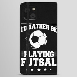 Futsal Soccer Ball Court Goal Training Player iPhone Wallet Case