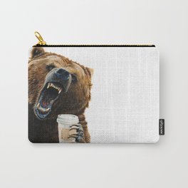 " Grizzly Mornings " give that bear some coffee Carry-All Pouch