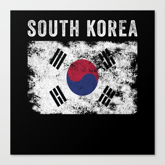 South Korea Flag Distressed Canvas Print