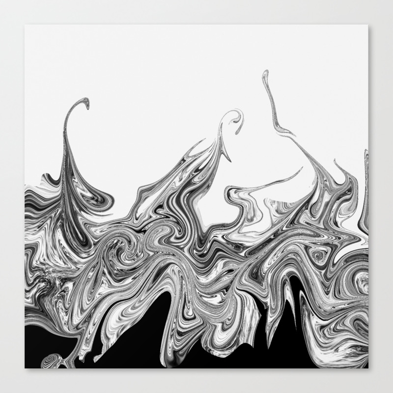 Modern Contemporary Black And White Abstract Canvas Print By