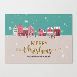 Merry Christmas and Happy New Year Canvas Print