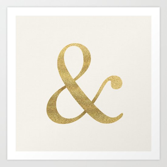 Gold Glitter Ampersand Art Print