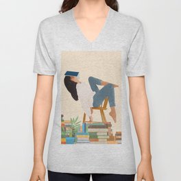 Lost in my books V Neck T Shirt