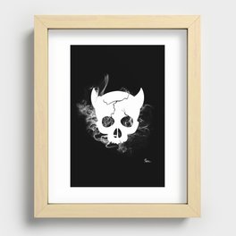 Smoking Skull Silhouette Recessed Framed Print