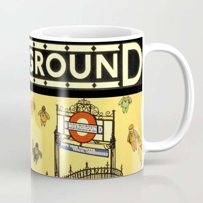 Vintage Lure of the London Underground Subway Travel Advertisement Poster Coffee Mug