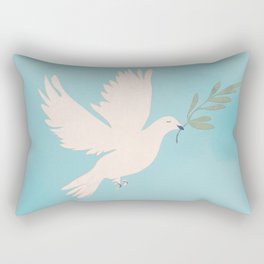 Dove of Peace with Olive Branch Rectangular Pillow