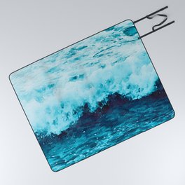 Sea waves watercolor painting #3 Picnic Blanket