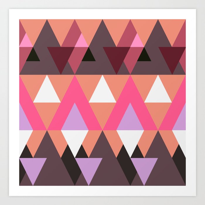 Triagngled - Vibrant Geometric Pattern N° 7 Art Print
