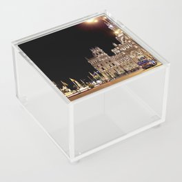 Spain Photography - Beautiful White Building In The Night Acrylic Box