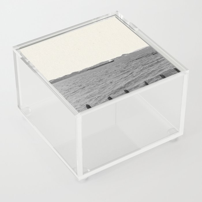 Astoria Oregon | Black and White Panoramic Photography Acrylic Box
