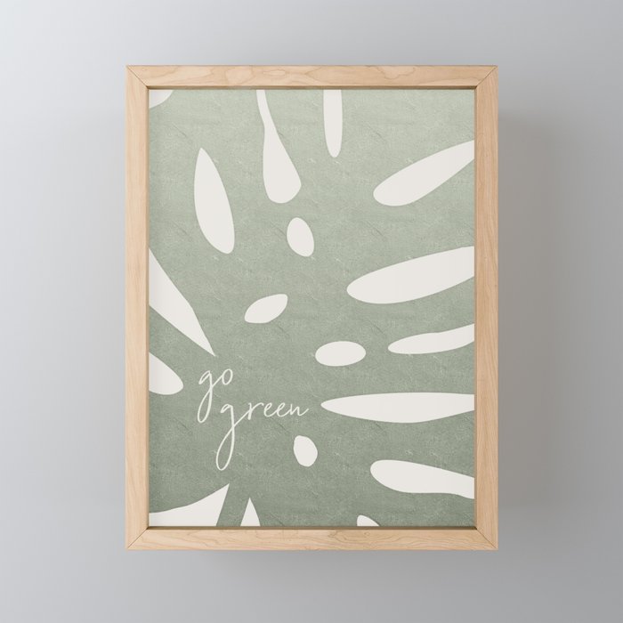 Go green Framed Mini Art Print