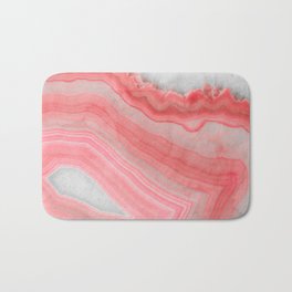 Coral Pink Agate Bath Mat | Mixed Media, Photo, Color, Illustration, Mineral, Interiorismo, Gem, Abstract, Agate, Gemstone 