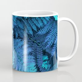Crazy colored nature serie: blue fern leaves Coffee Mug