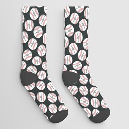 Baseball Pattern (Black) Socks