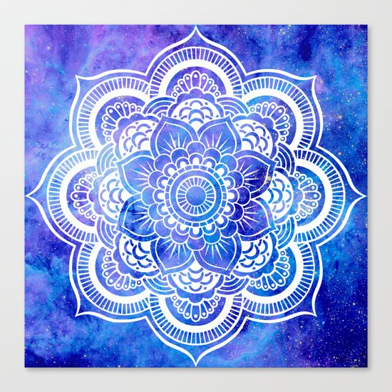 Mandala Blue Lavender Galaxy Canvas Print