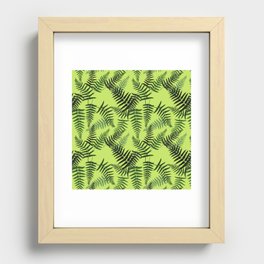 Fern Leaf Pattern on Light Green Background Recessed Framed Print