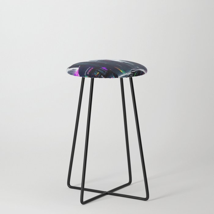Postcards from the Future - Neon City Counter Stool