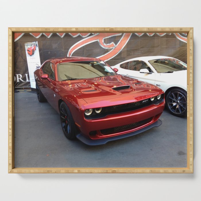 Octane Candy Aplle Red Challenger Hellcat color photograph / photography / poster Serving Tray