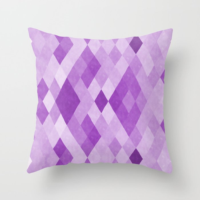 Harlequin II - Purple  Throw Pillow
