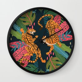 Jungle Cats - Roaring Tigers Wall Clock