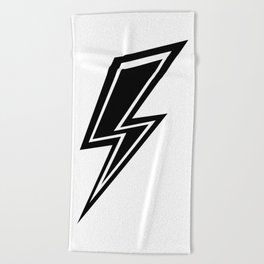 Lightning - Black and White Beach Towel