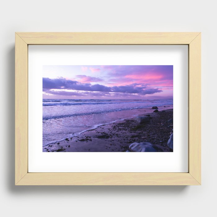 Scenic ocean sunset in Carlsbad California Recessed Framed Print