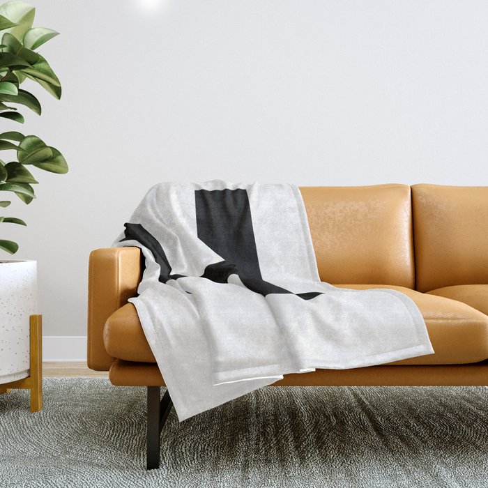 Letter H Black White Throw Blanket by Vonyssa Society6