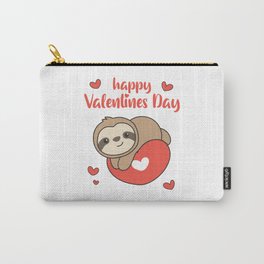 Sloth For Valentine's Day Cute Animals With Hearts Carry-All Pouch