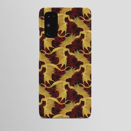 Golden dragons on an ornate background Android Case