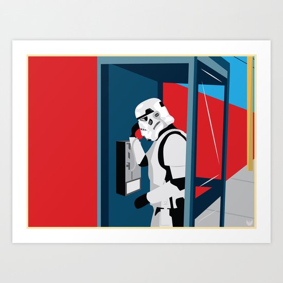Stormtrooper Phone Home Art Print